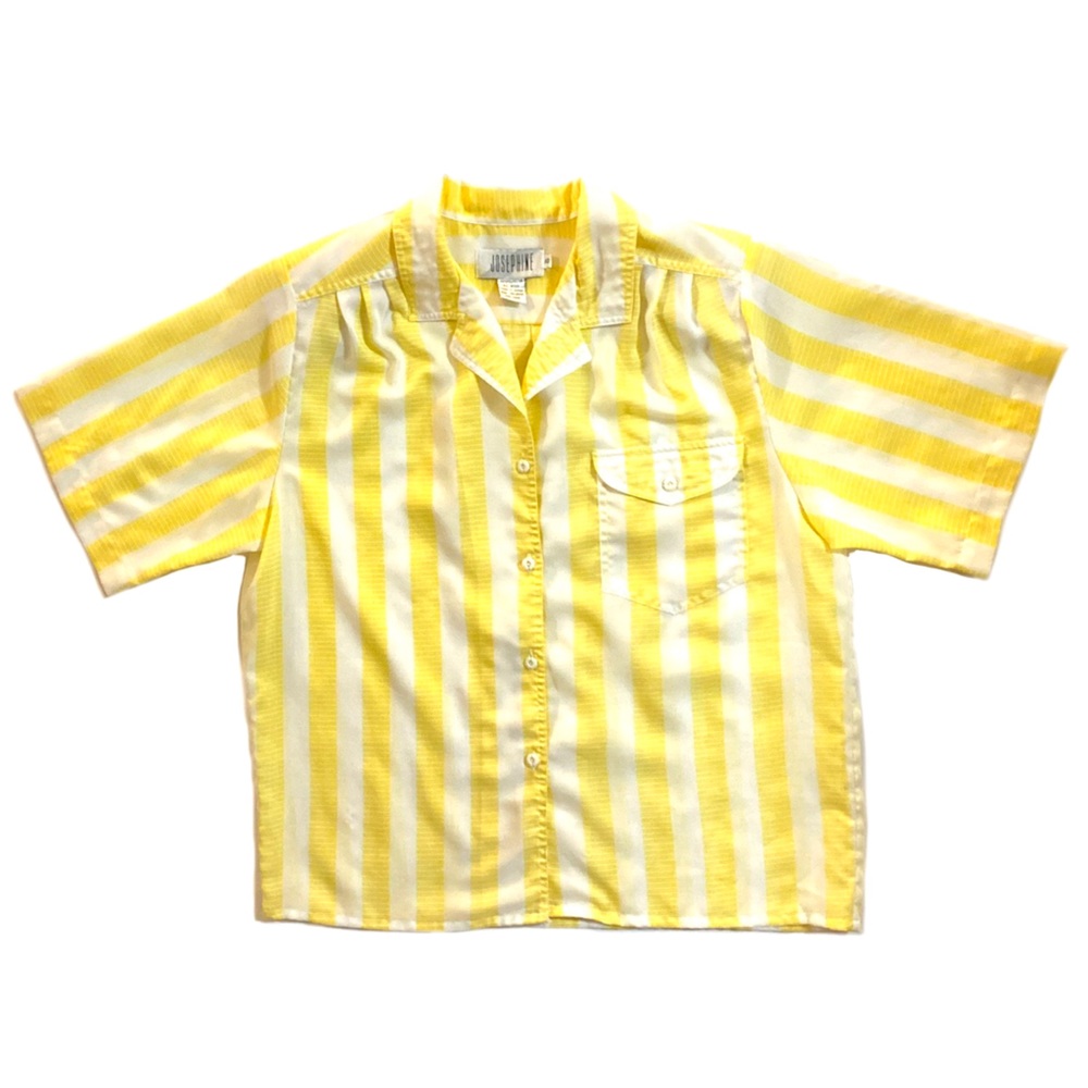 Vintage Josephine horizontal stripe buttoned shirt